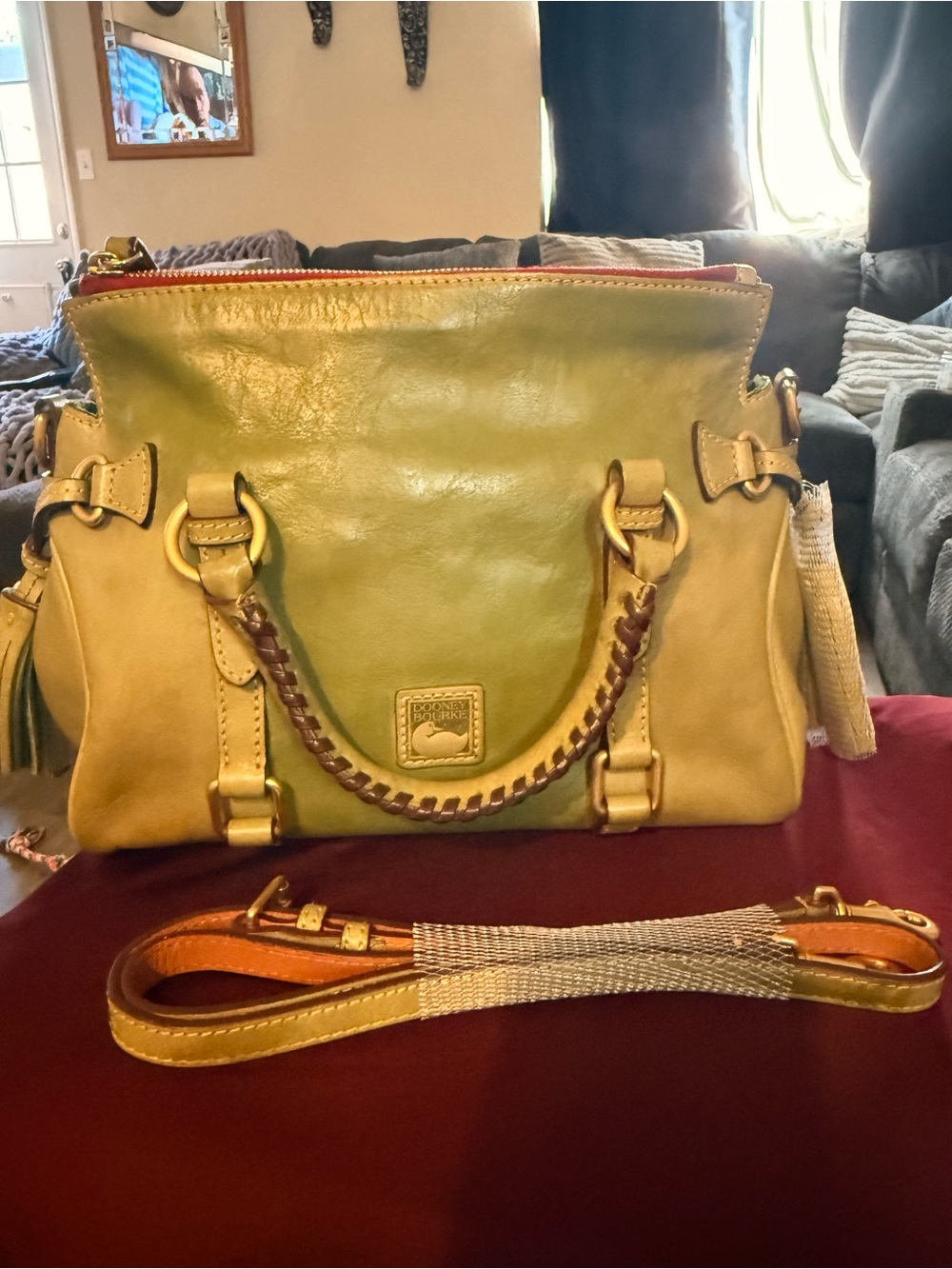 Dooney and Bourke Florentine mini moss satchel